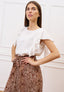 Blusa con maniche arricciate - BIANCO