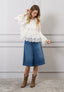 Blusa con balze in pizzo