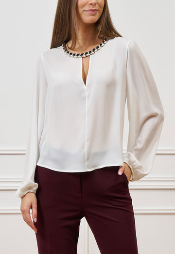 Blusa con scollo a goccia