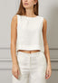 Blusa crop smanicata