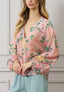 Blusa faldone stampa floreale