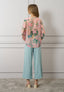 Blusa faldone stampa floreale