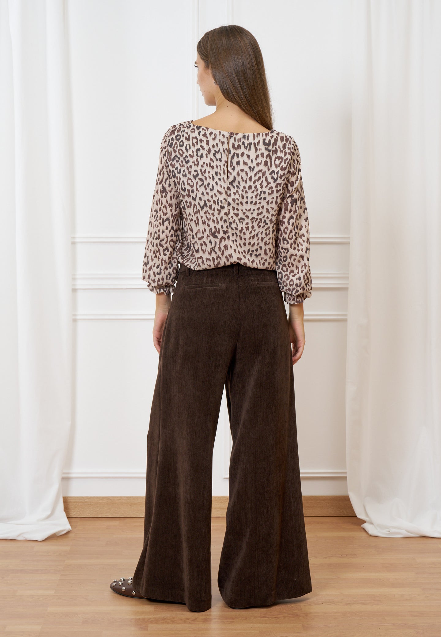 Blusa stampata scollo barca