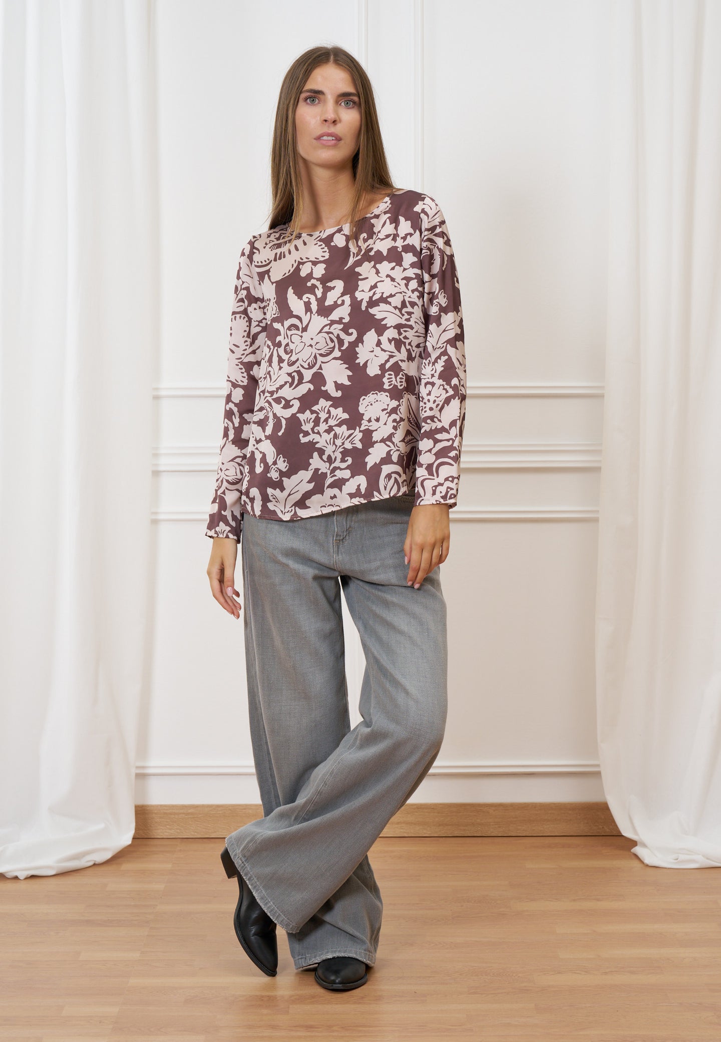 Blusa fantasia scollo a barca