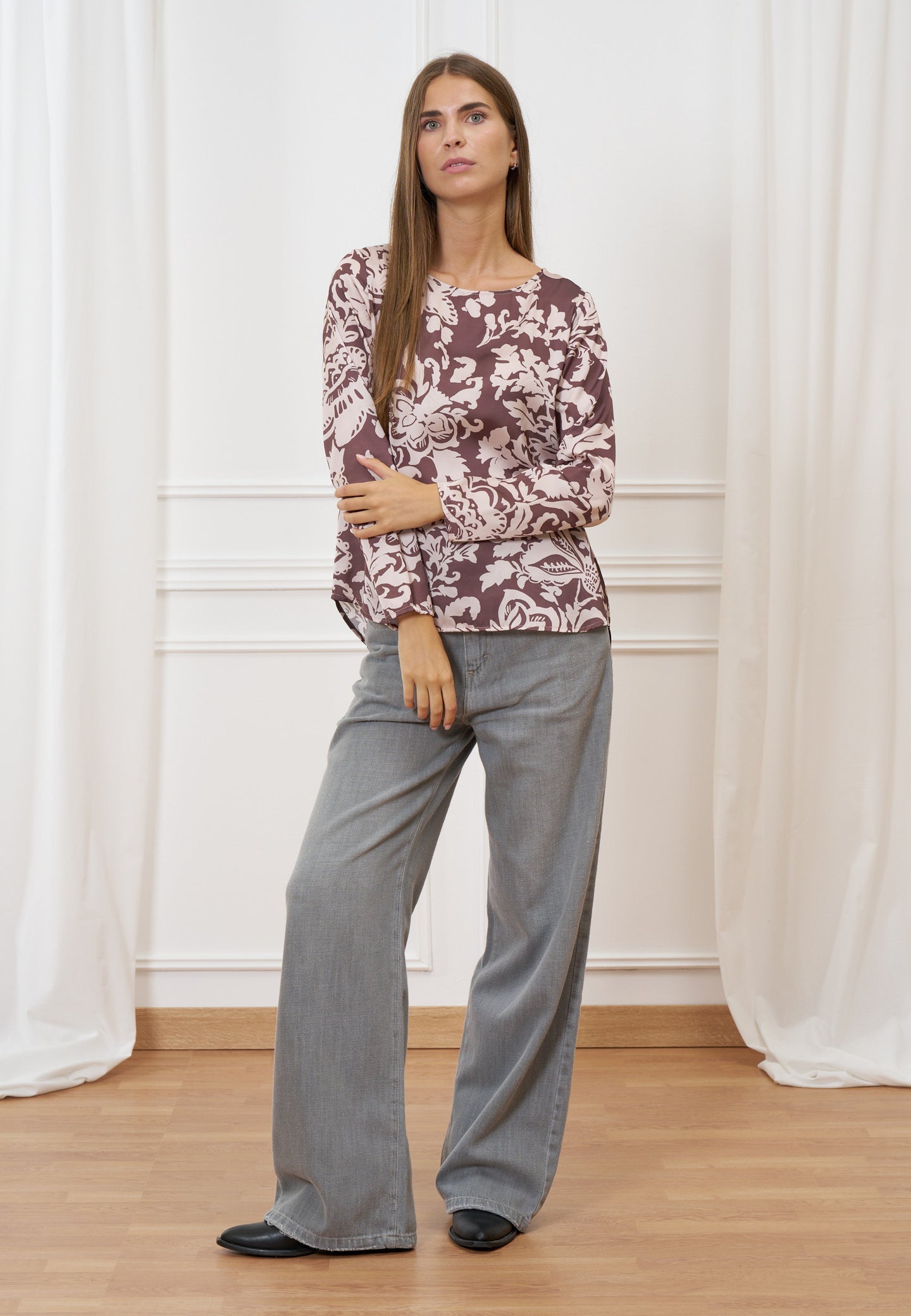 Blusa fantasia scollo a barca