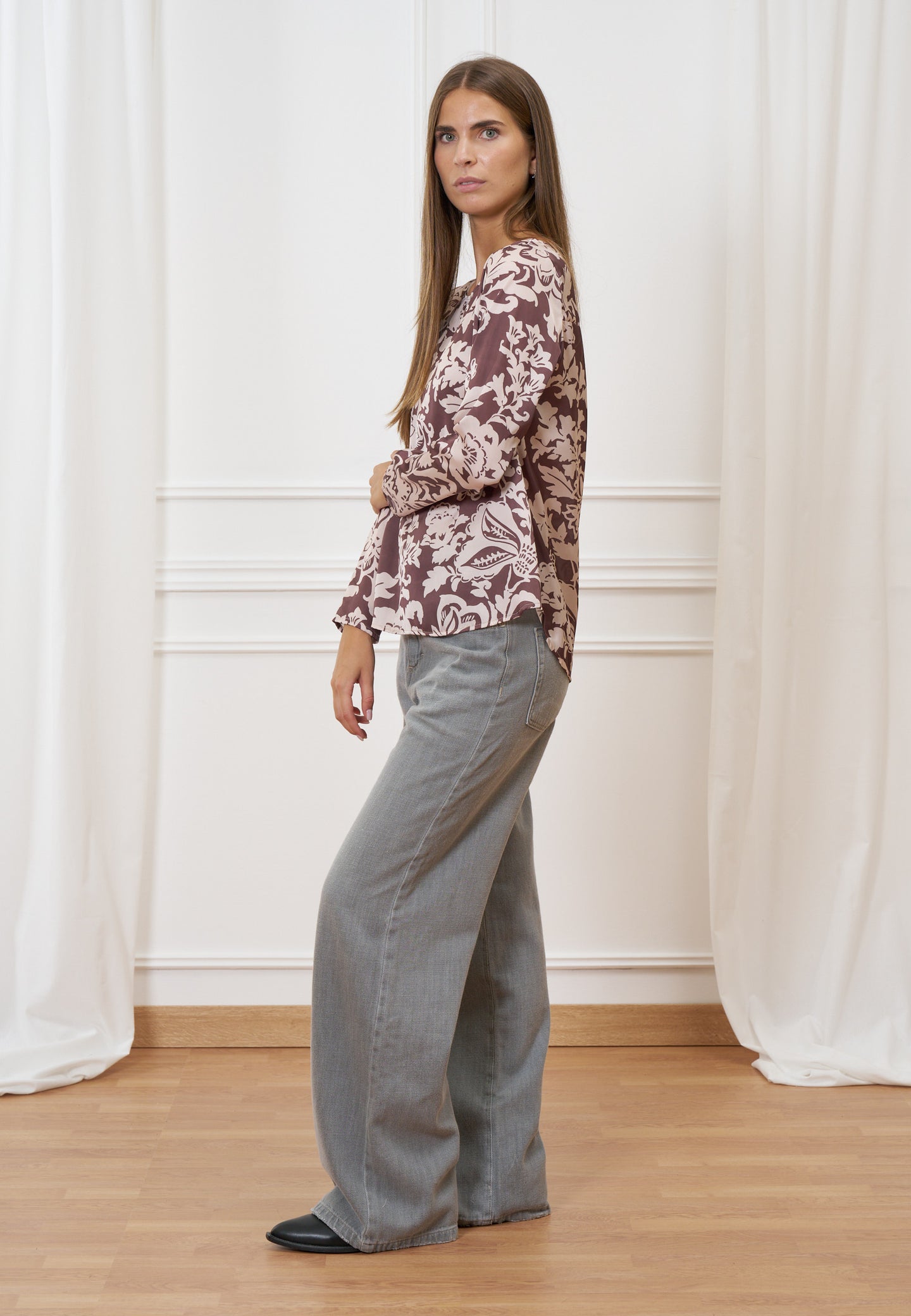 Blusa fantasia scollo a barca