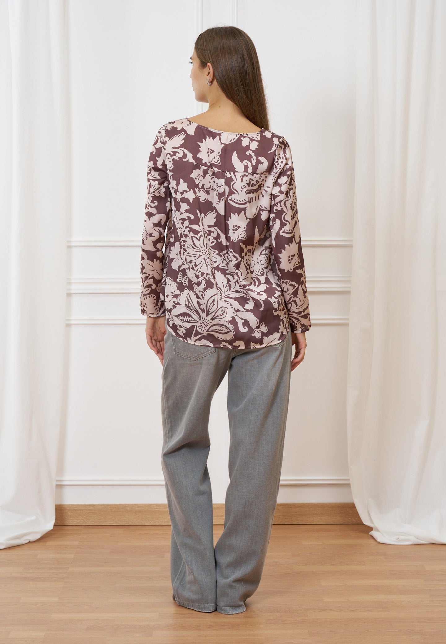 Blusa fantasia scollo a barca