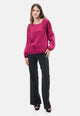 Blusa con sfrangiature frontali