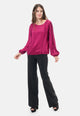 Blusa con sfrangiature frontali