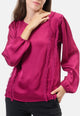 Blusa con sfrangiature frontali