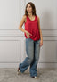 Blusa in raso smanicata