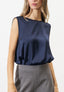 Blusa in raso stretch smanicata