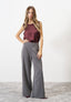 Blusa in raso stretch smanicata