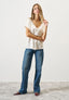 Oversized blouse with wide sleeves in satin