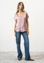 Blusa over manica ampia in raso