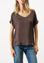 Blusa over manica ampia in raso