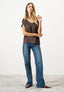 Blusa over manica ampia in raso