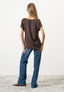 Blusa over manica ampia in raso