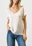 Oversized blouse with wide sleeves in satin