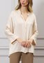 Blusa raso bottoni e frange