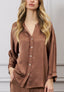 Blusa raso bottoni e frange