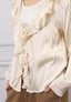 Blusa raso con lacci e rouches