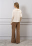 Blusa raso con lacci e rouches