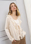 Blusa raso con lacci e rouches
