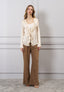 Blusa raso con lacci e rouches