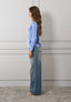 Blusa raso stretch manica lunga