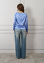 Blusa raso stretch manica lunga