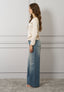 Blusa raso stretch manica lunga