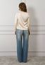 Blusa raso stretch manica lunga