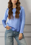 Blusa raso stretch manica lunga