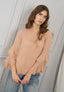 Blusa velata con top e rouches