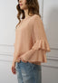 Blusa velata con top e rouches