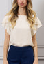 Blusa lurex maniche petalo