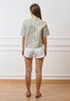 Camicia over a righe con lurex - MILITARE