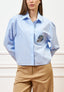 Camicia con applicazione sul taschino - CELESTE