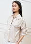 Camicia con applicazione spalla - AVORIO/BEIGE