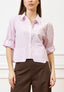 Camicia crop a righe con tasche - BIANCO/ROSA