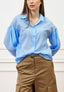 Camicia con maniche a palloncino - CELESTE