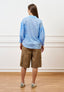 Camicia con maniche a palloncino - CELESTE