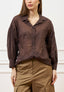 Camicia con maniche a palloncino - MARRONE