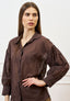 Camicia con maniche a palloncino - MARRONE