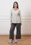Camicia a righe con manica ampia - BIANCO/NERO