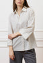 Camicia a righe con manica ampia - BIANCO/NERO