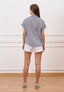 Camicia a righe sottili con maniche corte - BIANCO/BLU