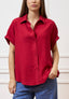 Camicia ampia in viscosa con maniche corte  - BORDEAUX