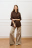 Camicia over lunga in cotone - MARRONE